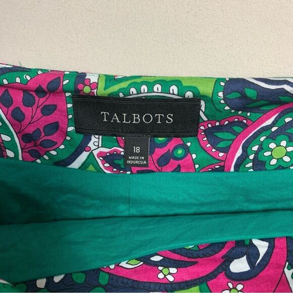 Talbots Paisley Skirt Women’s 18 Floral Pattern Colorful Business Professional - Picture 5 of 7